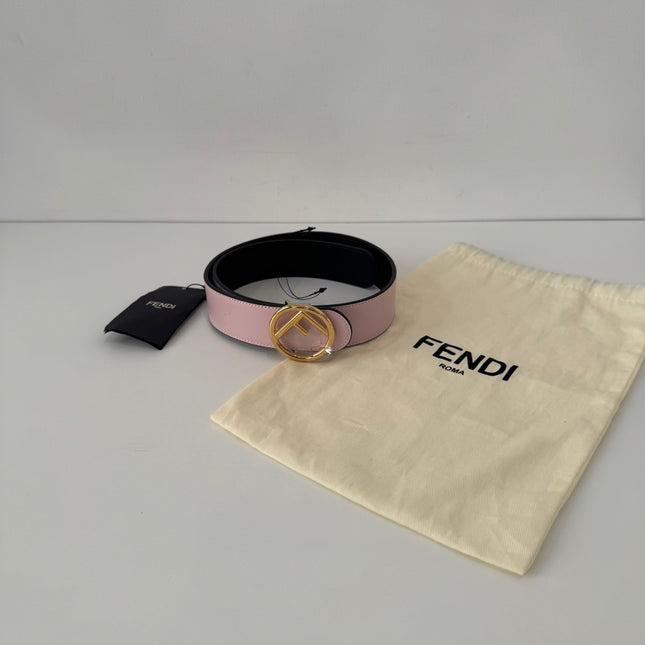 Ceinture Fendi rose réversible