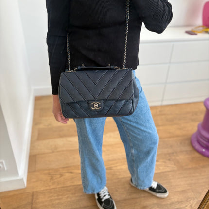 Sac Chanel Timeless chevrons bleus
