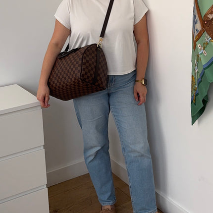 Sac Louis Vuitton Speedy 35 bandoulière damier ébène