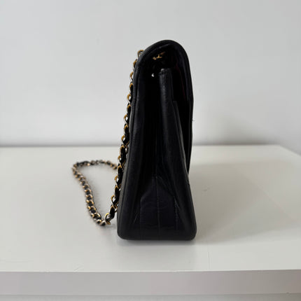 Sac Chanel Épaule Vintage Chevrons Noir