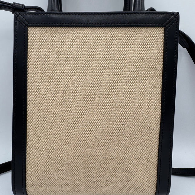 Sac Celine Cabas Vertical Toile Beige