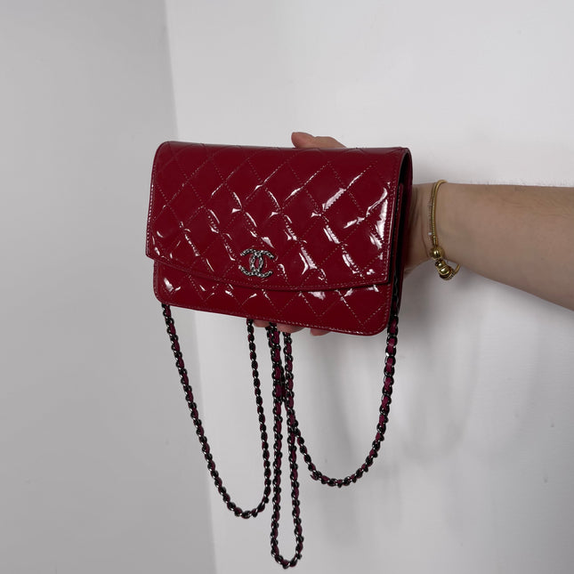 Sac Chanel Wallet on chain framboise