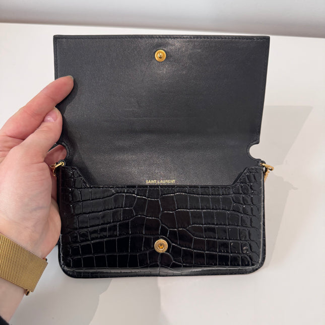 Sac saint Laurent Phone case enbossé crocodile