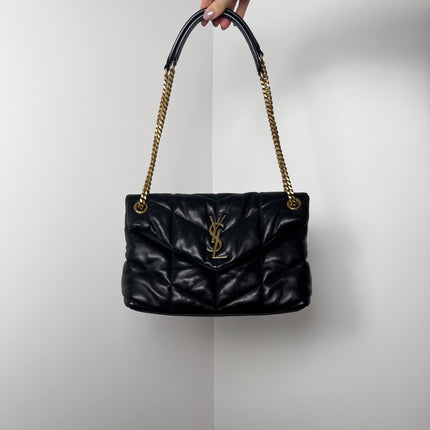 Sac Saint Laurent Loulou Puffer small Noir