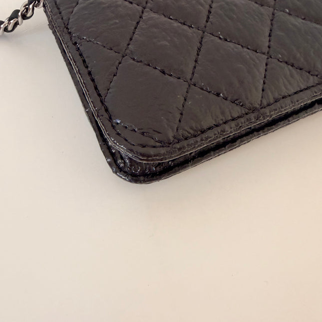 Sac Chanel Wallet on chain noir vernis
