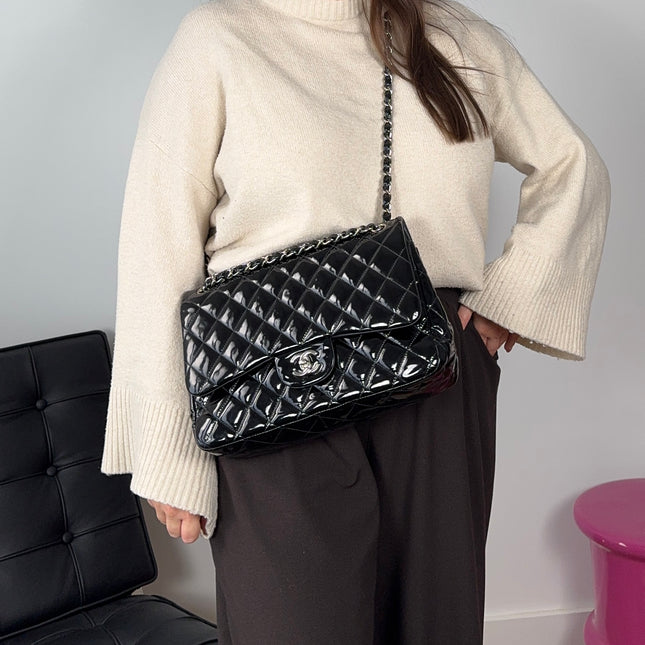 SAC CHANEL Jumbo TIMELESS VERNIS NOIR