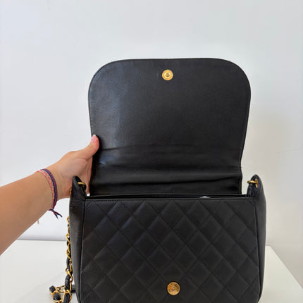 Sac Chanel Hobo bandoulière Cuir Caviar noir