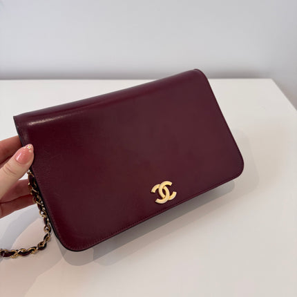 Sac Chanel Épaule Vintage Bordeaux