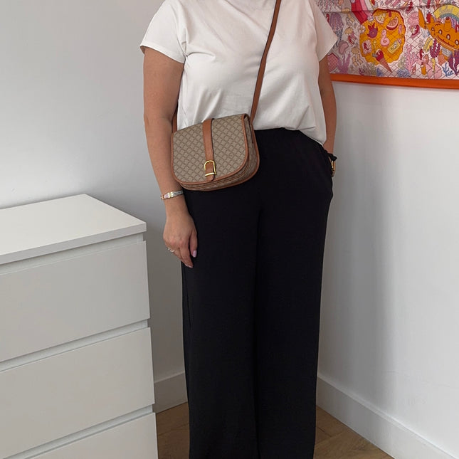 Sac Celine Beige Macadam bandoulière