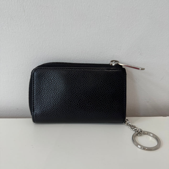 Porte-monnaie Chanel cuir caviar noir