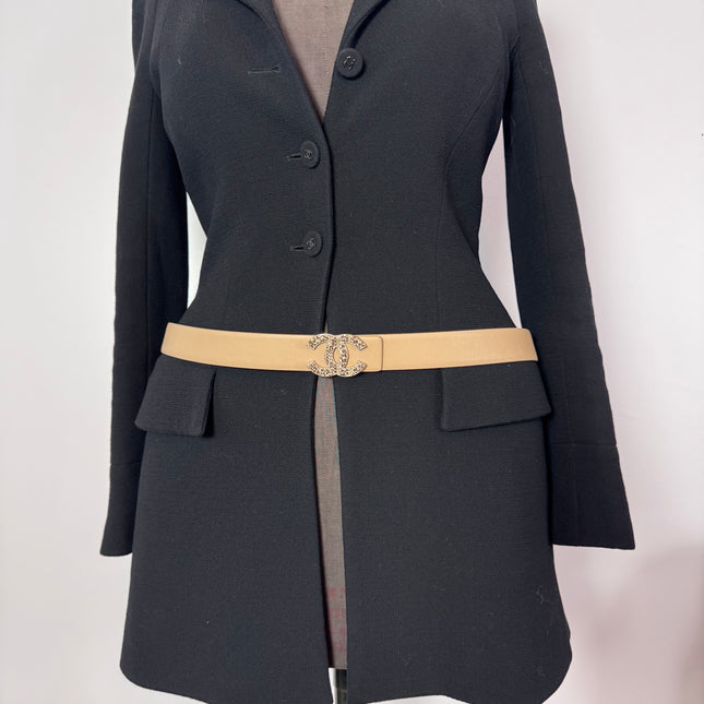 Ceinture Chanel cuir Beige