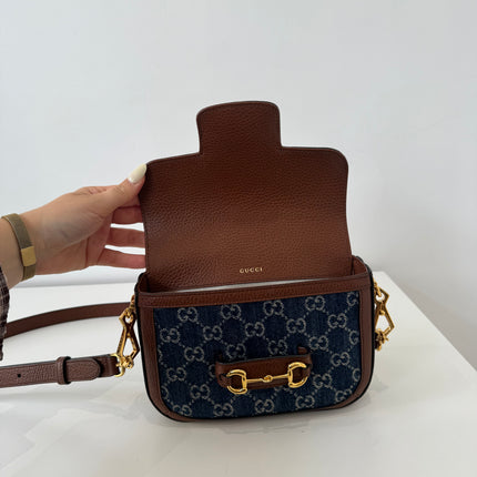 Sac Gucci Horsebit 1955 PM Denim