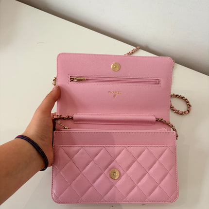 Sac Chanel Wallet on chain Rose bonbon