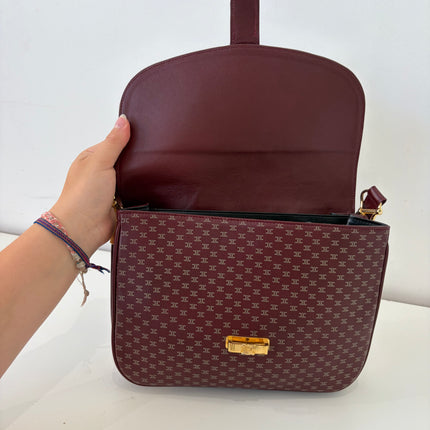 Sac Celine Bordeaux macadam bandoulière