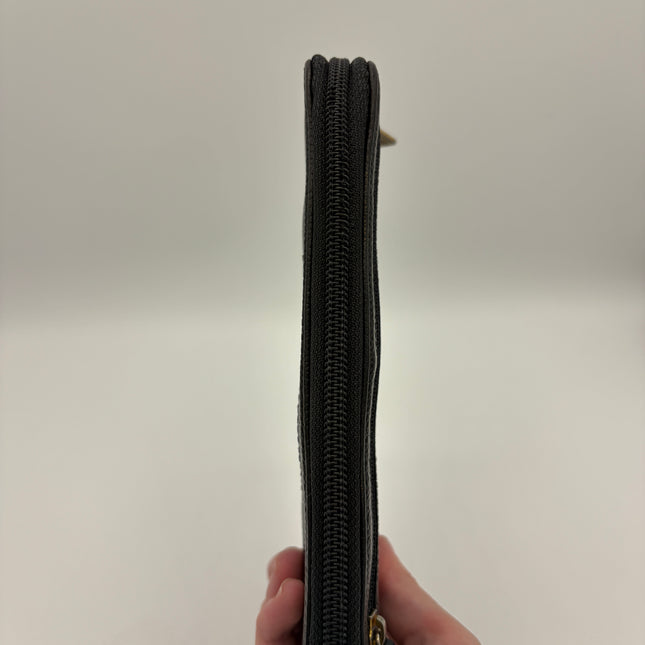 Portefeuille Chanel cuir grainé noir