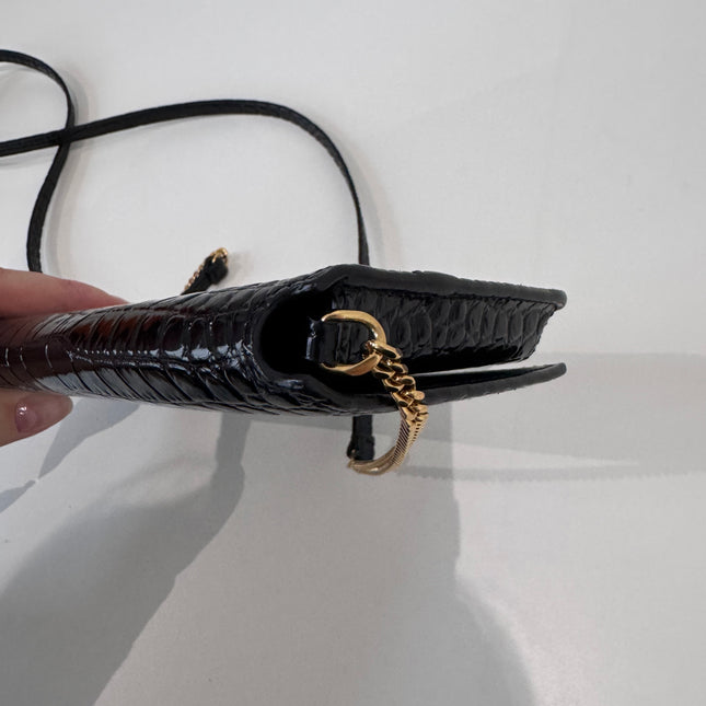 Sac saint Laurent Phone case enbossé crocodile