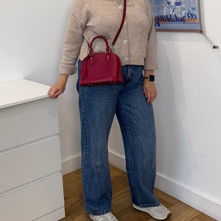 Sac Louis Vuitton bb Alma cuir épi framboise