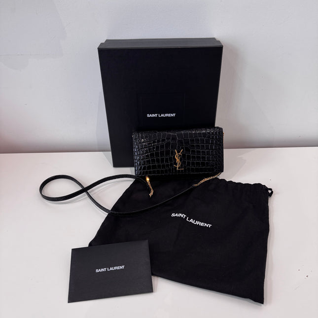 Sac saint Laurent Phone case enbossé crocodile