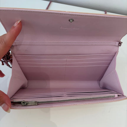 Sac Dior Wallet on chain Lady Dior rose