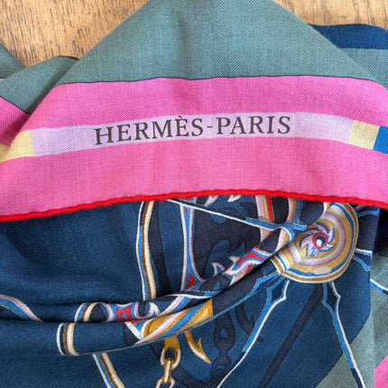 Châle Hermes 140cm Voitures en équilibre