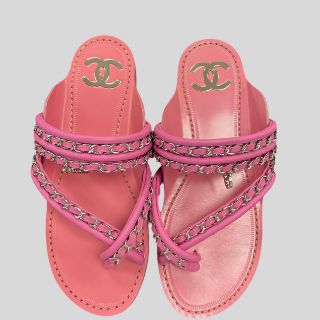 Sandales spartiates en cuir Chanel T37
