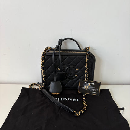 Sac Chanel vanity bandoulière veau grainé noir