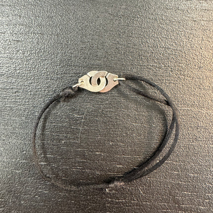 Bracelet Menottes Dinh Van Tissu Noir
