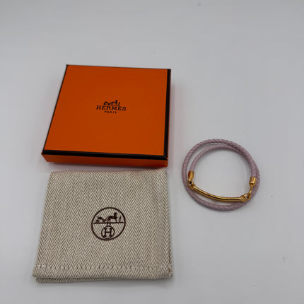 Bracelet Hermès Roulis Double Tour Mauve Pâle T2