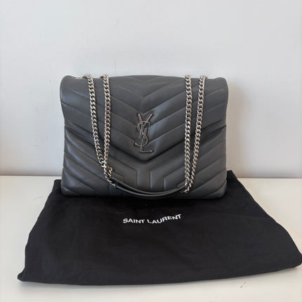 Sac Saint Laurent Loulou Medium Gris foncé