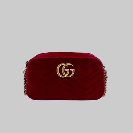 Sac Gucci GG Marmont Velours Velvet Rouge