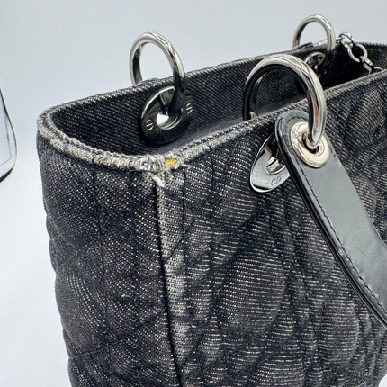 Sac Lady Dior Medium Tissu Jean Noir Dior