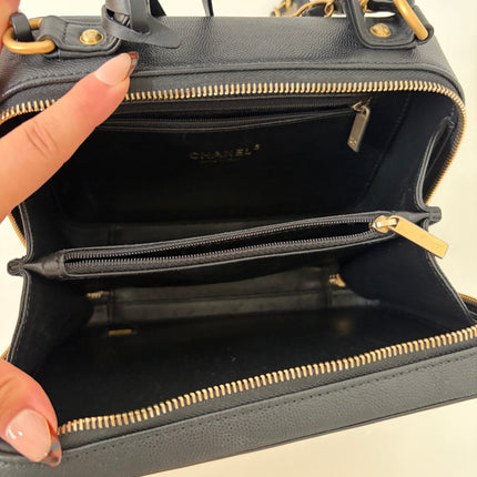 Sac Chanel vanity bandoulière veau grainé noir