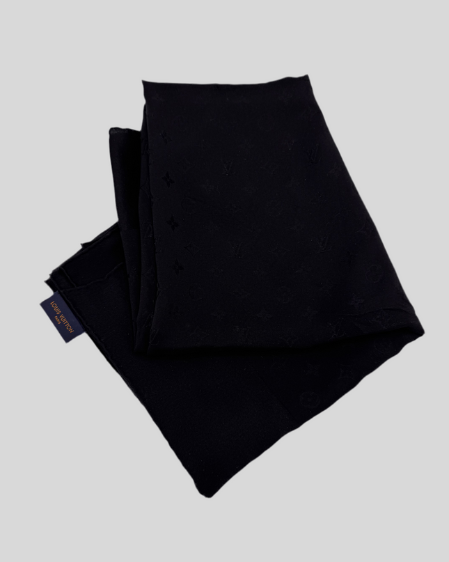Carré de soie Louis Vuitton Noir Monogram