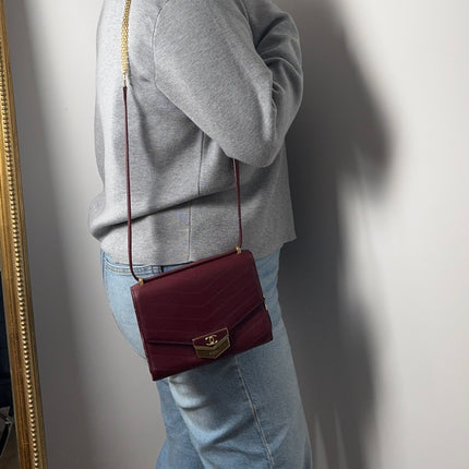Sac Chanel chevrons bordeaux