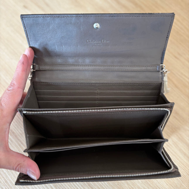 Sac Dior Wallet on chain noir vernis