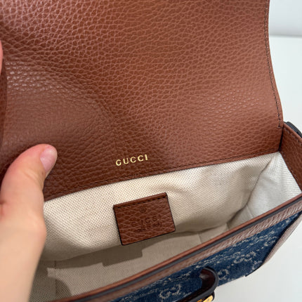 Sac Gucci Horsebit 1955 PM Denim