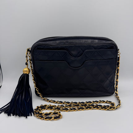 Sac Chanel caméra vintage bleu nuit