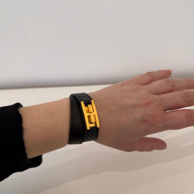 Bracelet Hermès Drag Double Tour noir