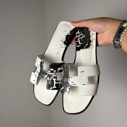 Sandales Hermès Oran Noir et Blanc T40