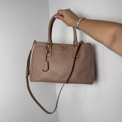 Sac Prada Galleria moyen vieux rose