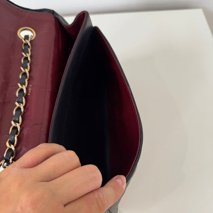 Sac Chanel Épaule Vintage Chevrons Noir