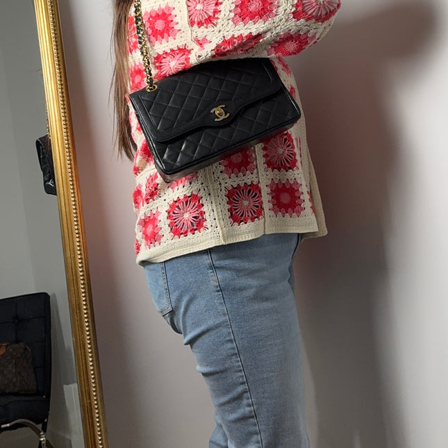 Sac Chanel vintage fermoir bicolore