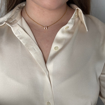Collier Hermès Mini Pop H Rose dragée