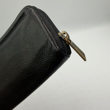 Portefeuille Chanel cuir grainé noir