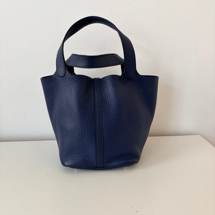 Sac Hermès Picotin 22 bleu marine