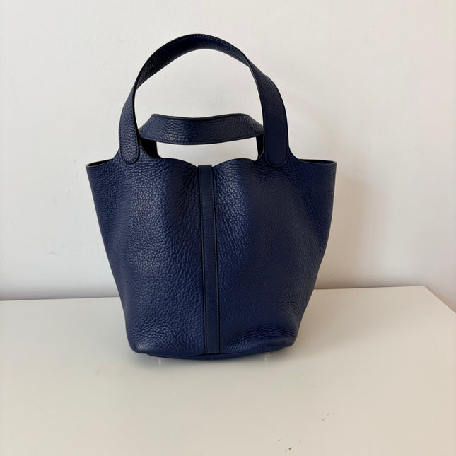 Sac Hermès Picotin 22 bleu marine