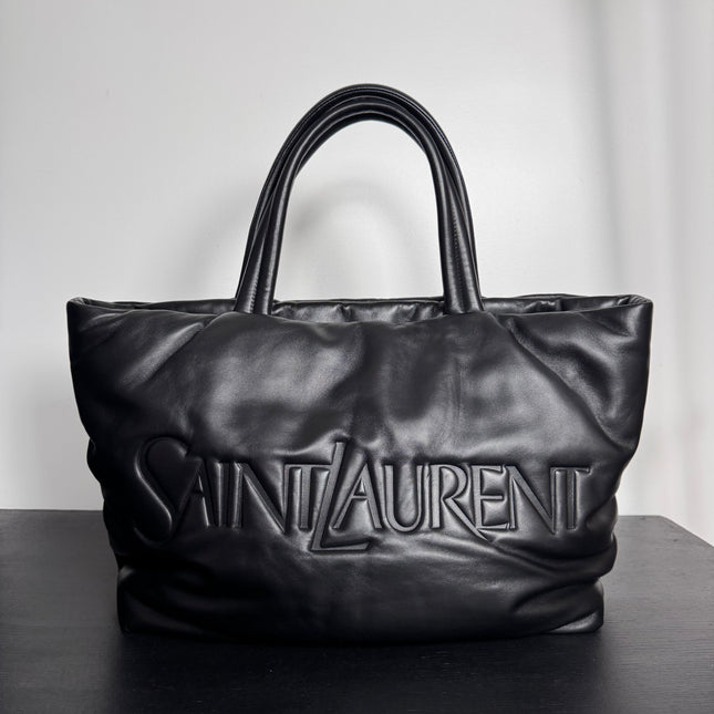 Sac Grand Cabas Saint Laurent cuir nappa noir