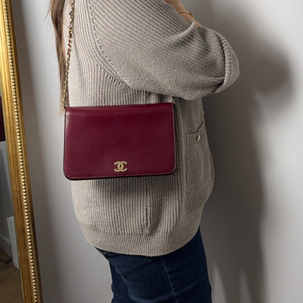 Sac Chanel Épaule Vintage Bordeaux