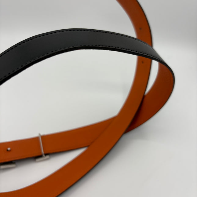 Boucle de ceinture Hermes + cuir de ceinture réversible 32mm