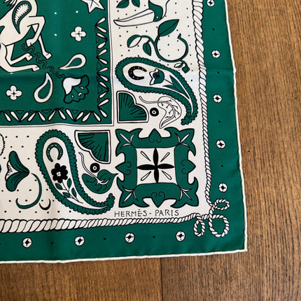 Bandana 55 Hermès Animaux Vert